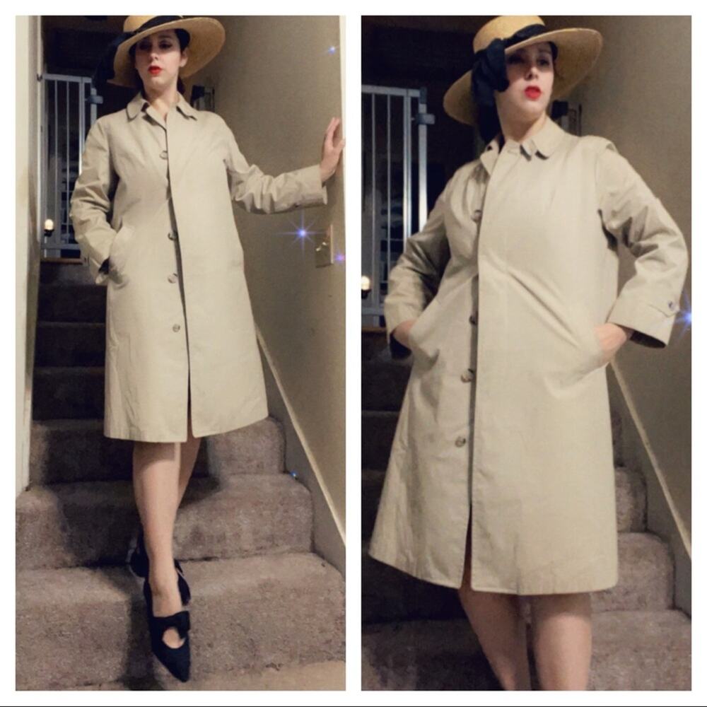 60s khaki mini trench coat